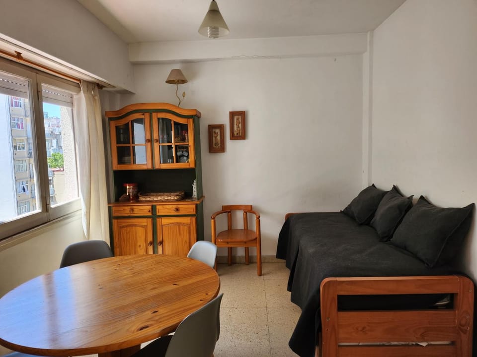 Bed, Living room, Dining area