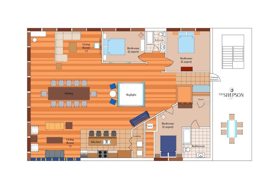 KING Penthouse Sleep8 4Bed 3BR 2BA Swepson Loft Apartment in Jefferson County