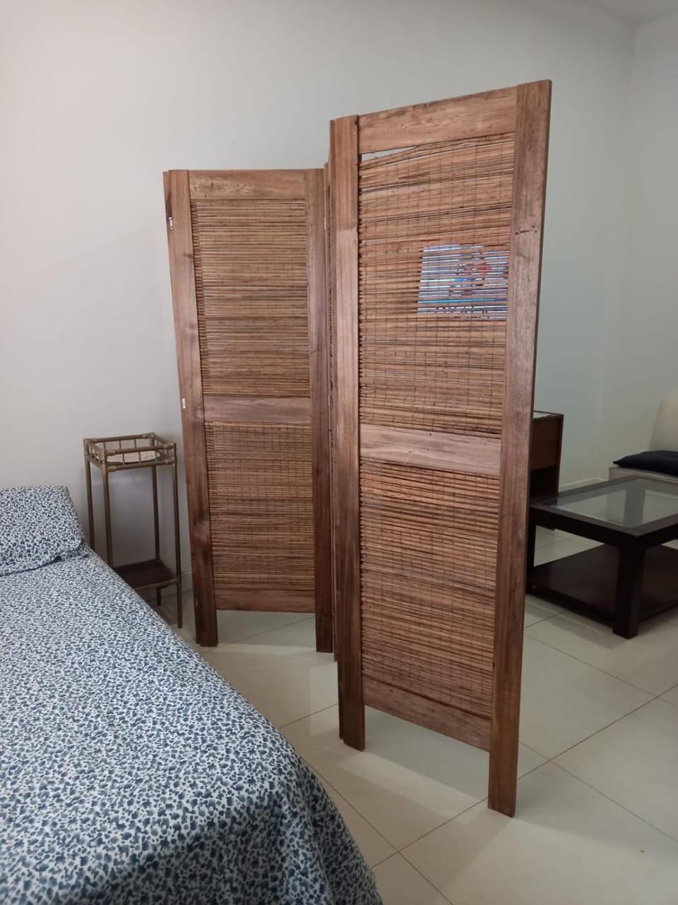 Bed, wardrobe