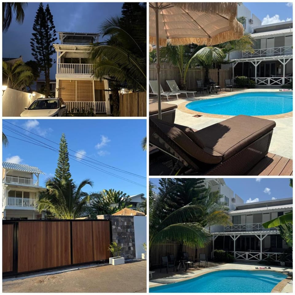 Property building, Swimming pool, Parking, sunbed