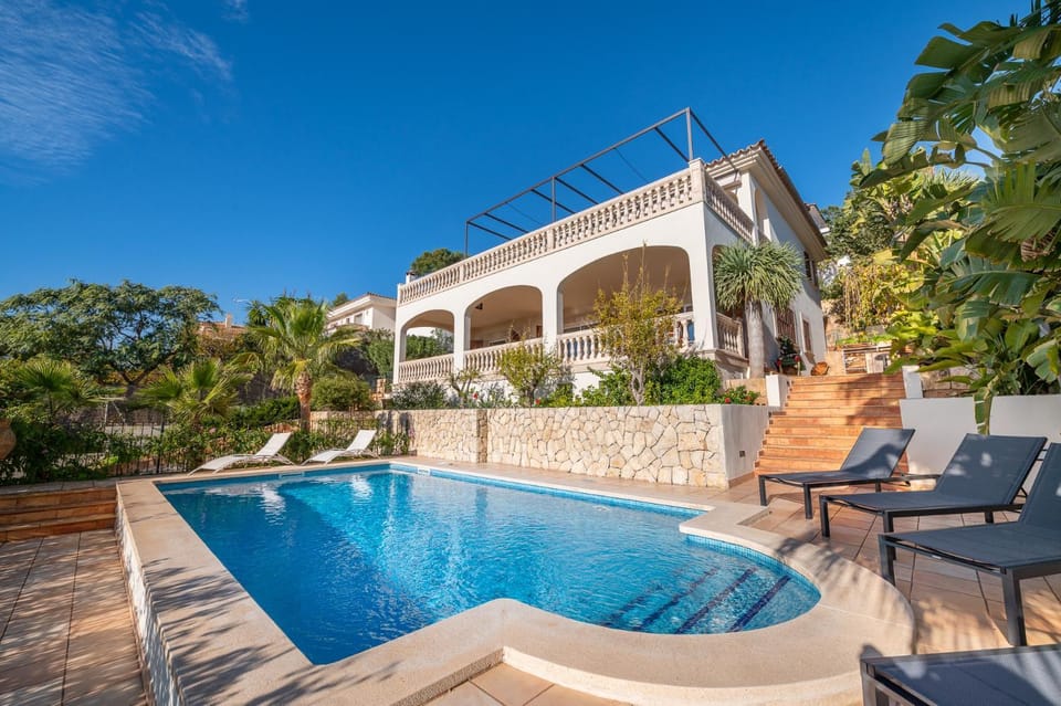 Property building, Garden, Swimming pool, sunbed
