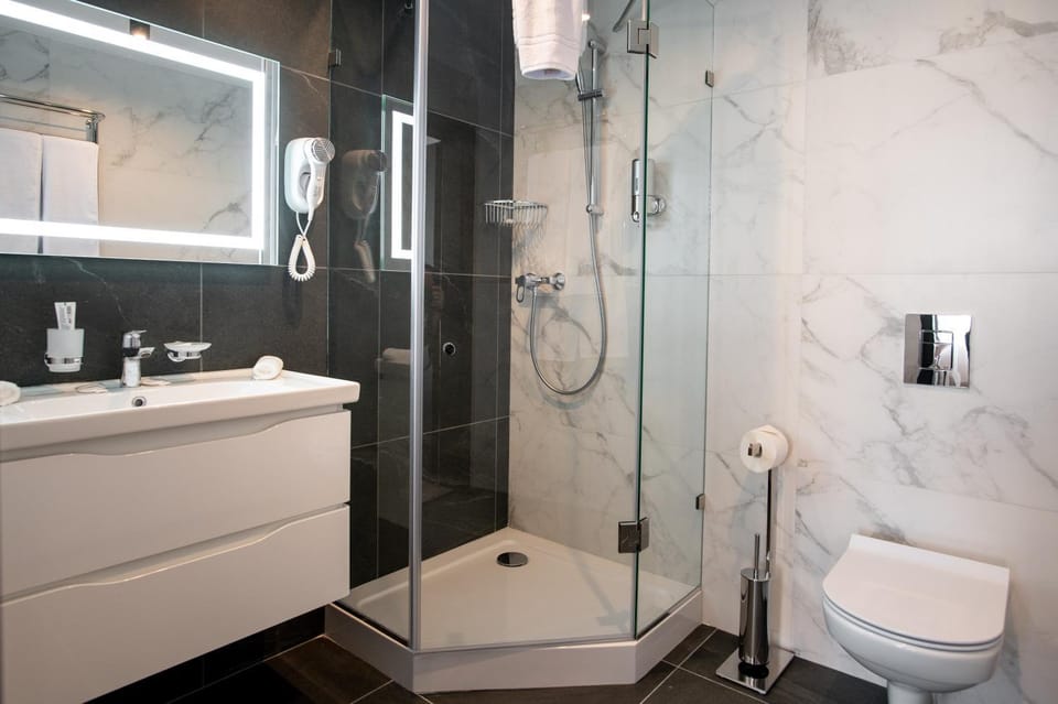 Shower, Toilet, towels