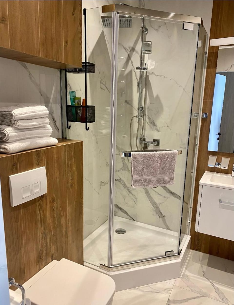 Shower, Toilet, towels