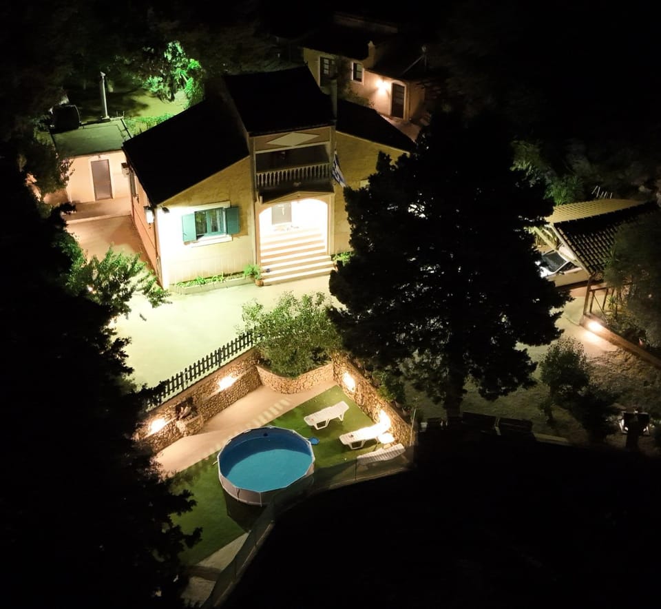 Night, Garden, Pool view, Swimming pool