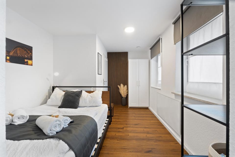 Bed, Photo of the whole room, Bedroom, towels, wardrobe