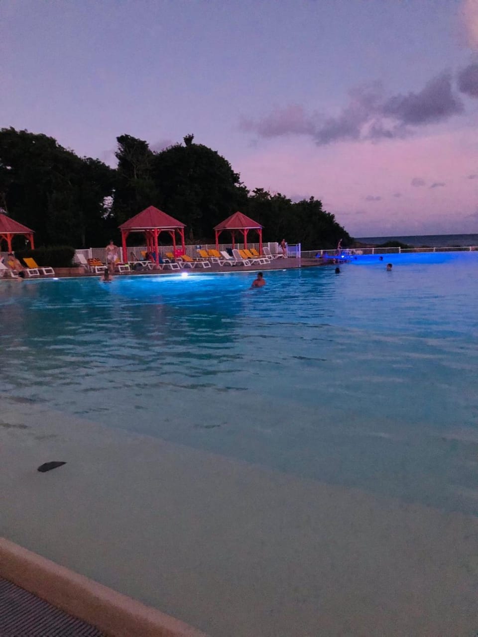 Swimming pool, Sunset, sunbed