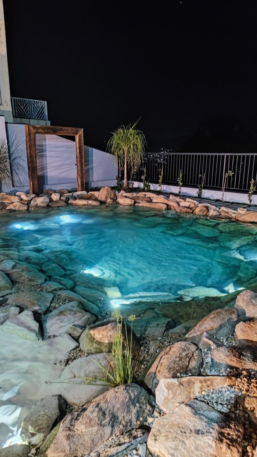 Night, Natural landscape, Pool view, Swimming pool, Swimming pool