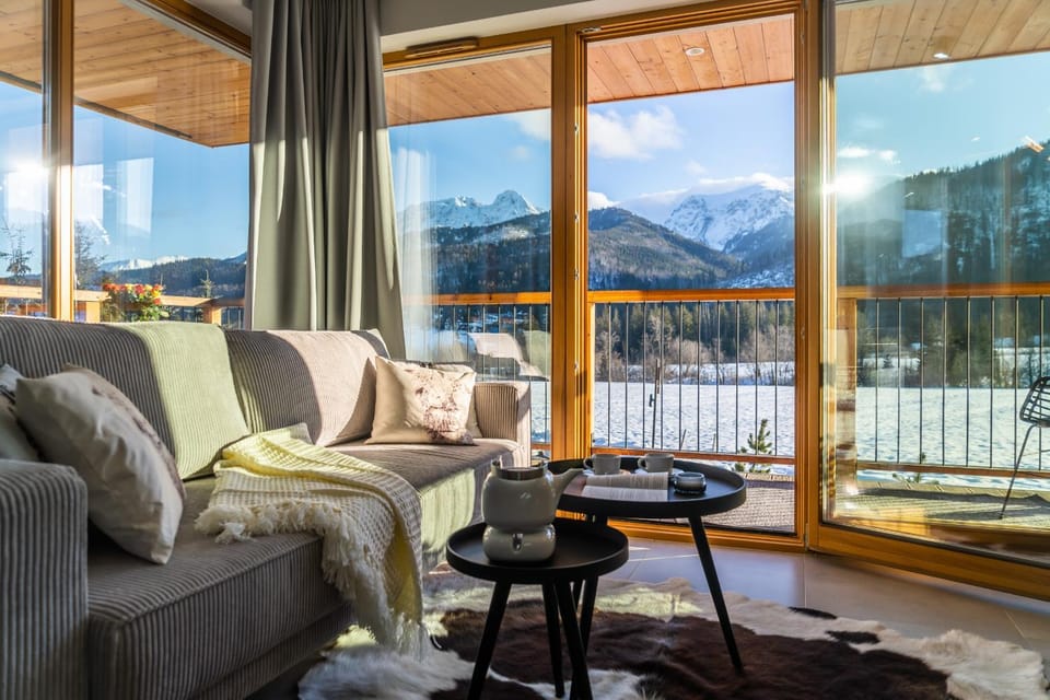 Living room, Seating area, Mountain view