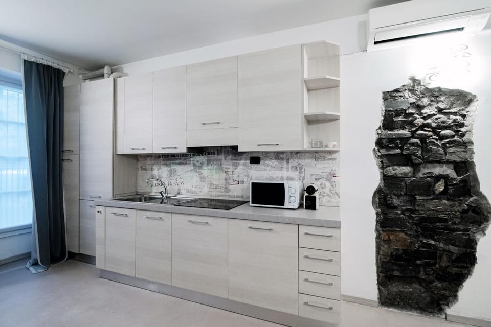 Kitchen or kitchenette, minibar, stove