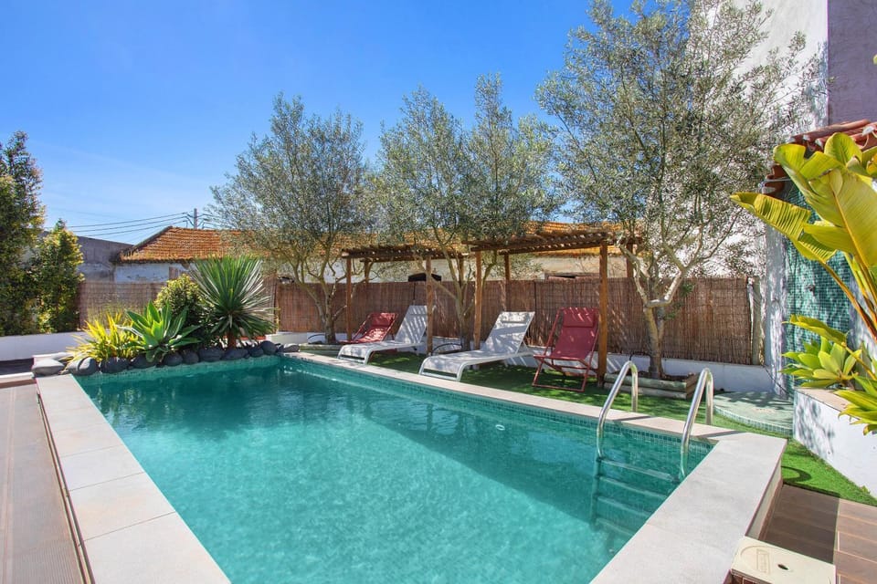 Property building, Living room, Swimming pool