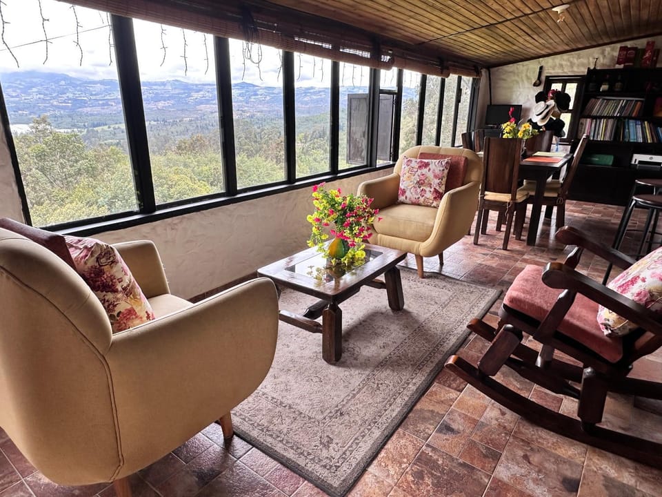 Natural landscape, Living room, Seating area, Mountain view