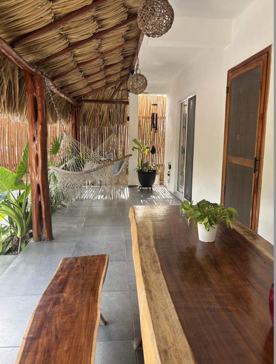 Patio, Dining area, Garden view