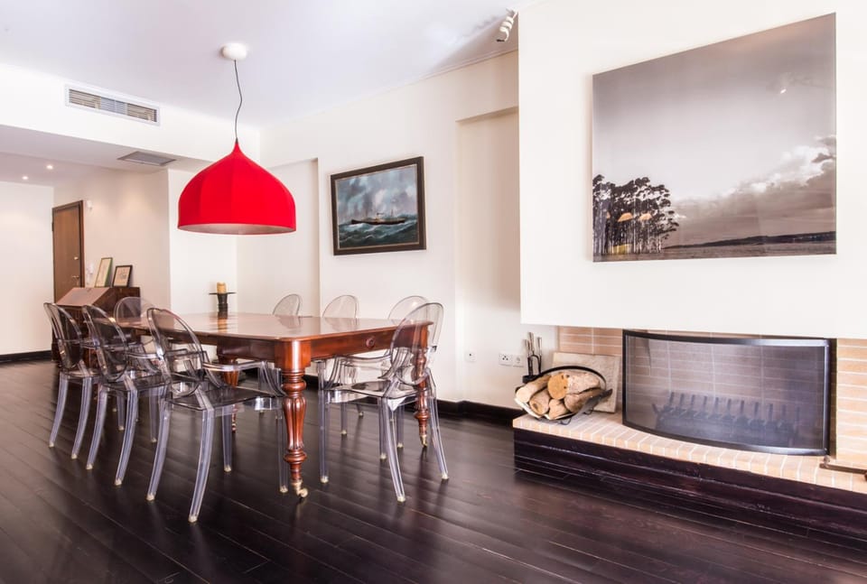 Living room, Dining area, flat iron