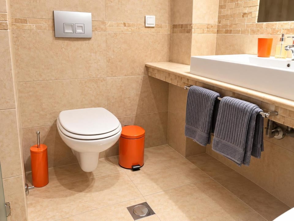 Toilet, Bathroom, towels