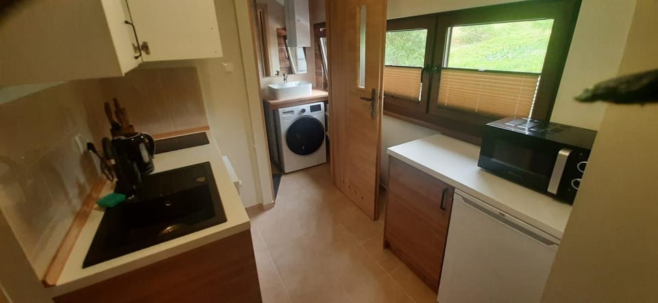 Kitchen or kitchenette, dishwasher, minibar, stove, washing machine