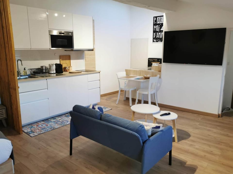 TV and multimedia, Coffee/tea facilities, Kitchen or kitchenette, Living room, Seating area, Dining area, minibar, pet friendly, stove, air conditioner