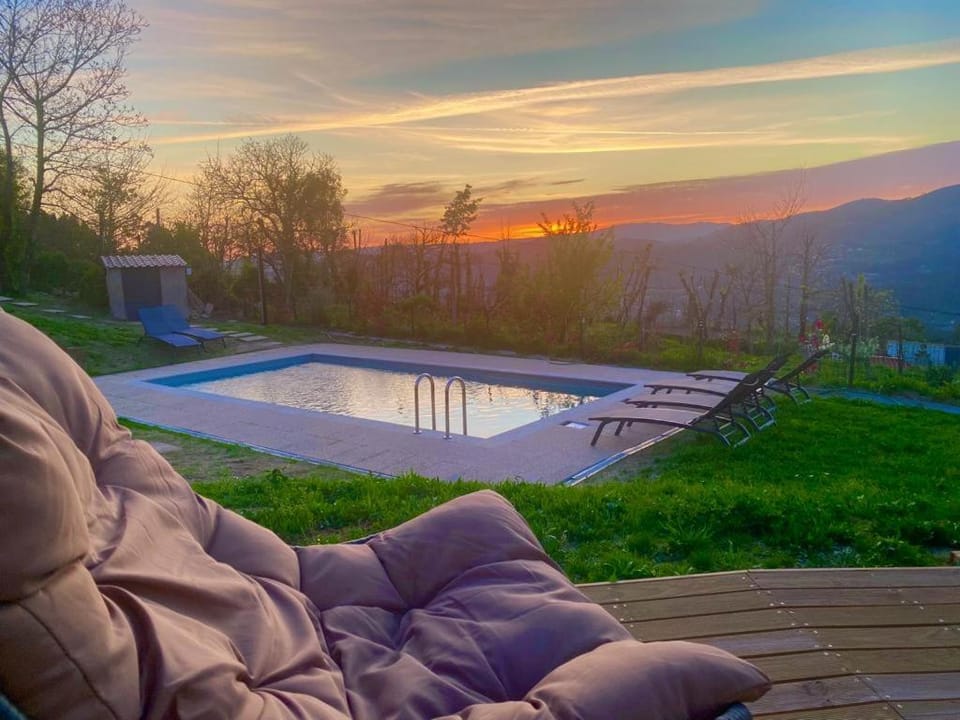 Pool view, Sunset
