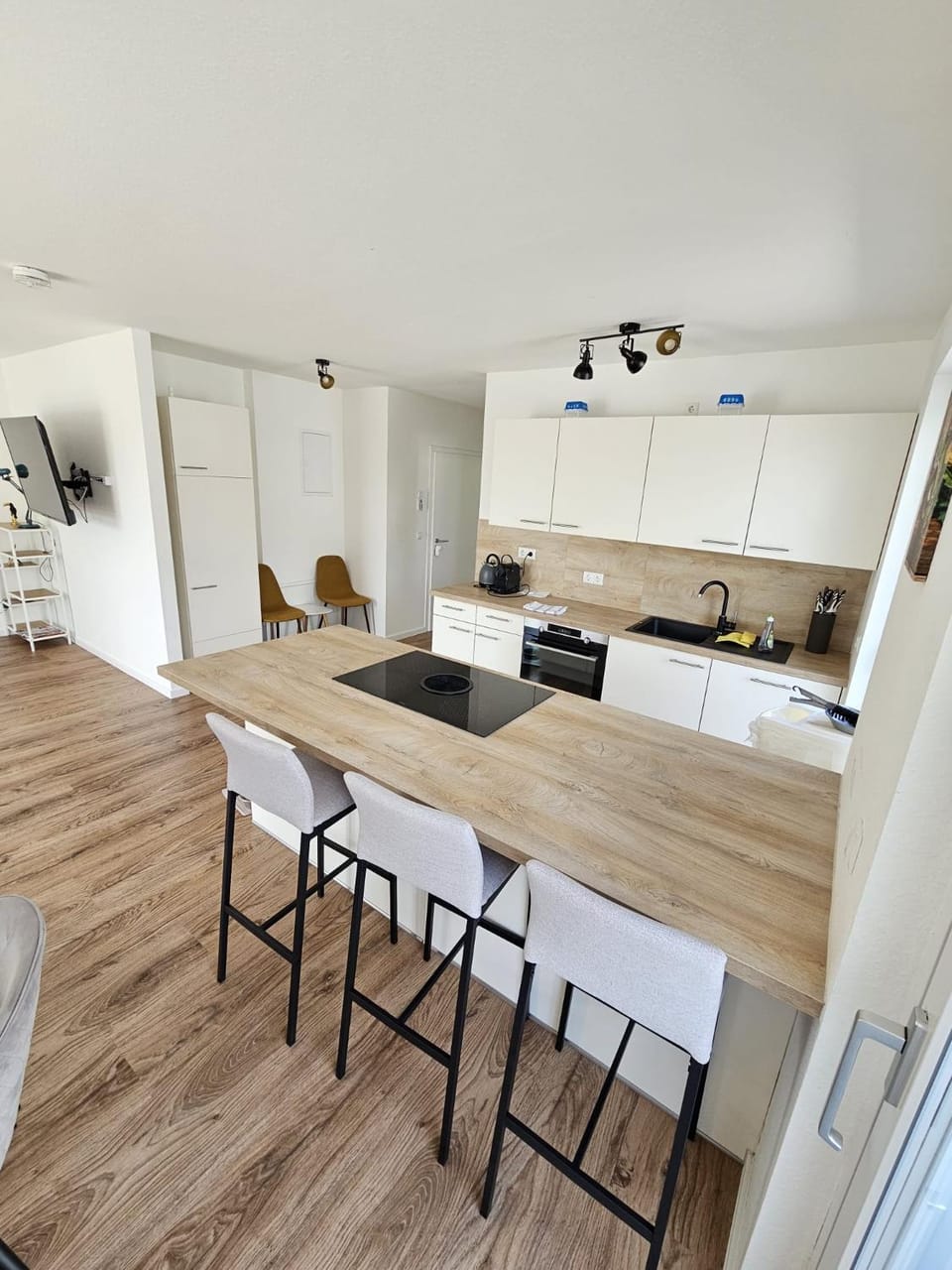 Kitchen or kitchenette, Living room, Photo of the whole room, Dining area