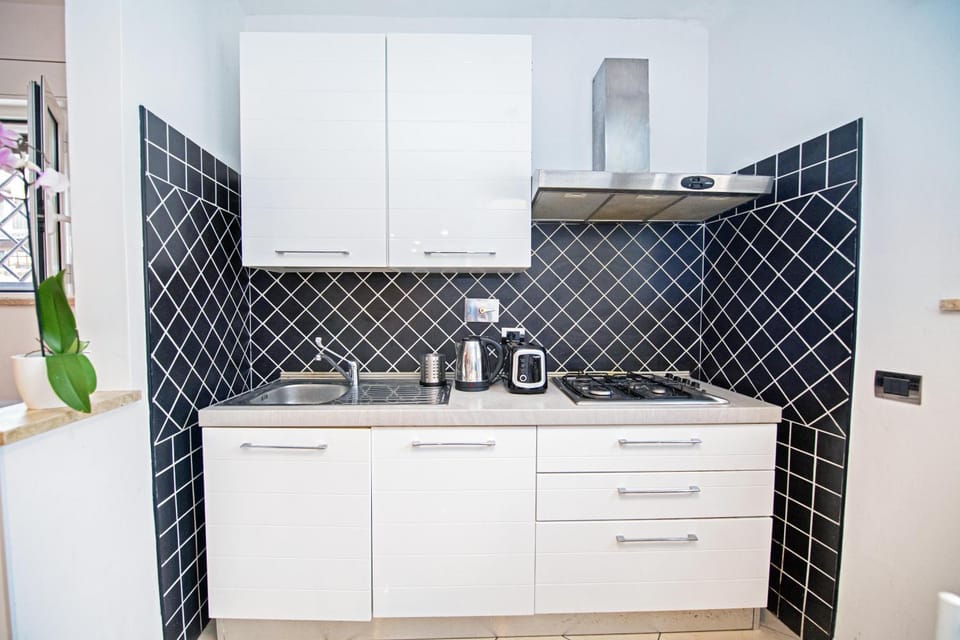 Kitchen or kitchenette, dishwasher, stove