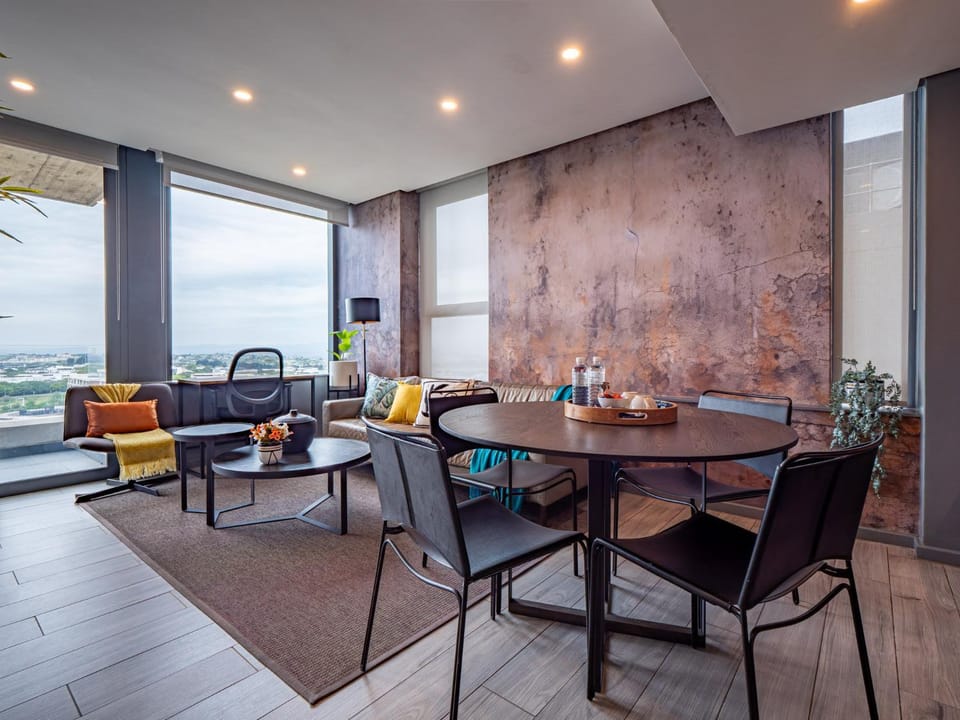 Living room, Dining area, City view, Sea view