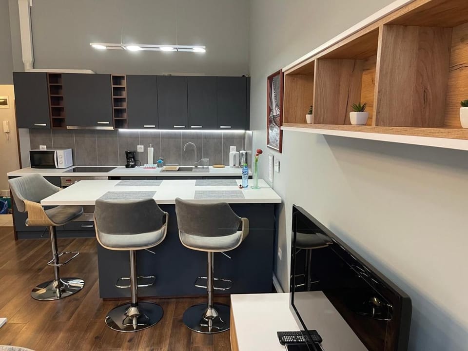 Kitchen or kitchenette, Dining area, minibar, pet friendly, stove