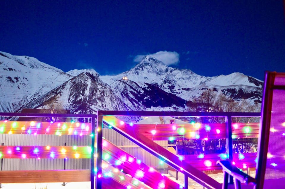 Nearby landmark, Night, Natural landscape, Winter, Mountain view