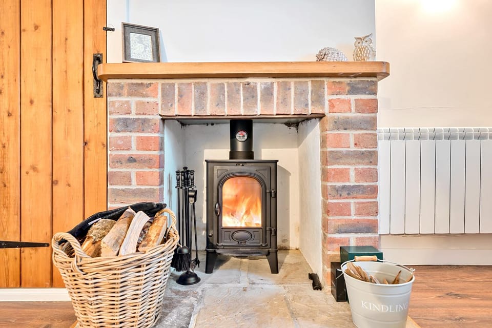 Winter, Living room, fireplace