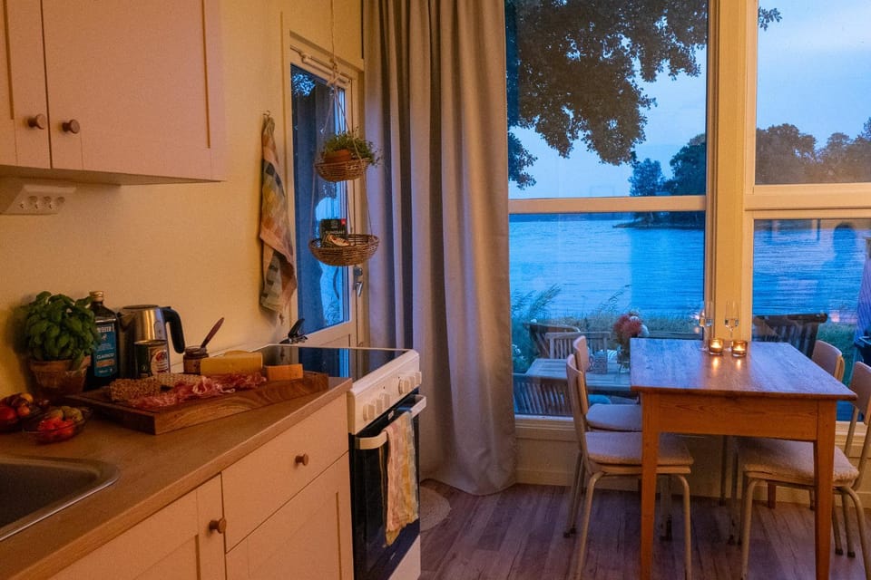Kitchen or kitchenette, Dining area, Sea view, Sunset