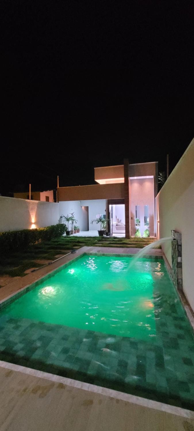 Night, Pool view, Swimming pool