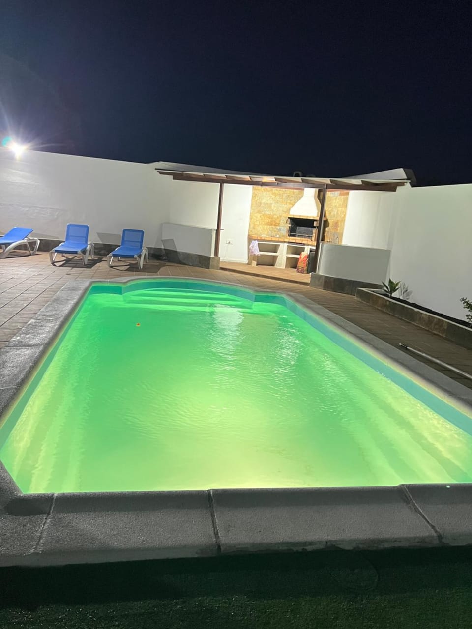 Night, Pool view, Swimming pool