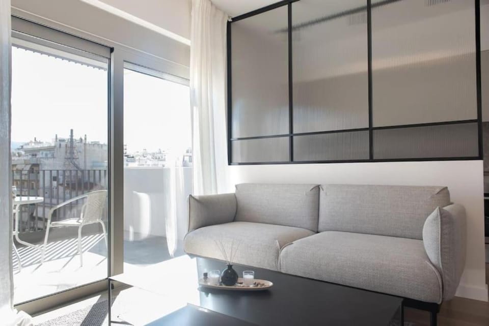 Patio, Living room, Seating area, City view, Location