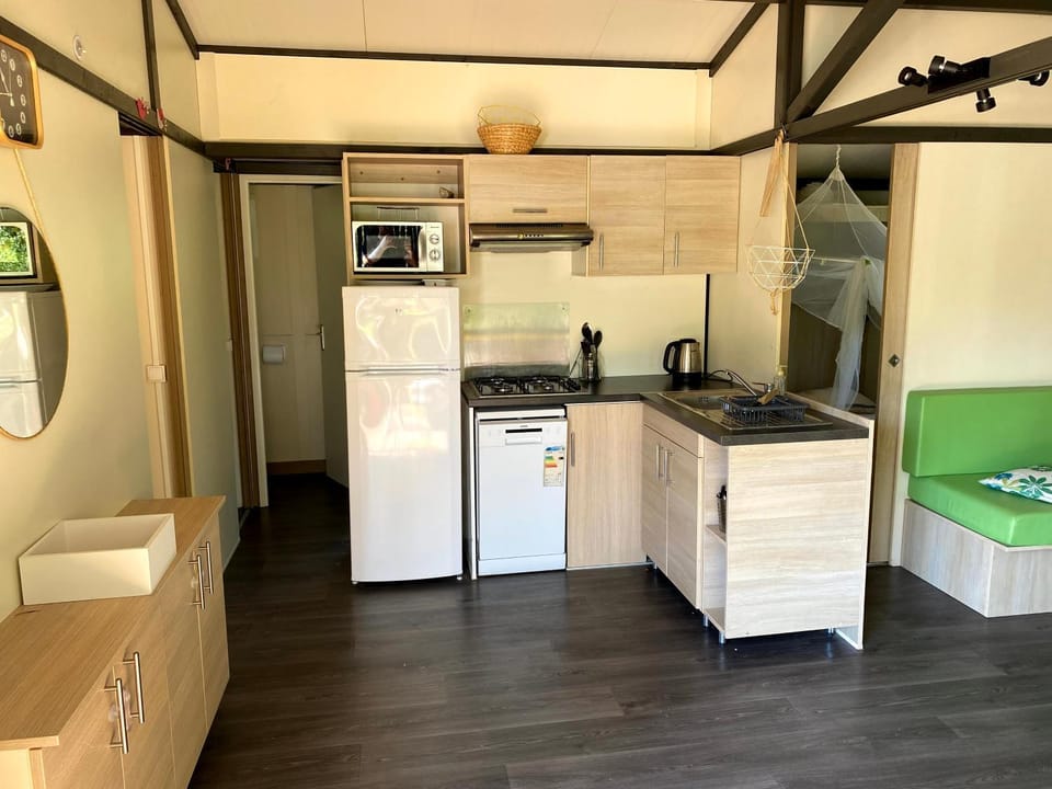 Kitchen or kitchenette, dishwasher, stove