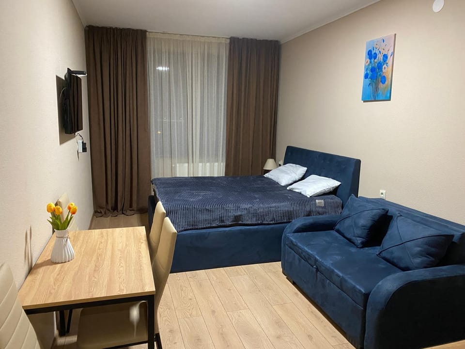 Bed, TV and multimedia, Living room, Photo of the whole room, Seating area, Bedroom