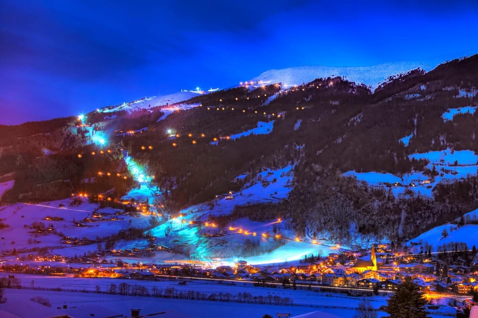 Night, Natural landscape, Winter, Mountain view