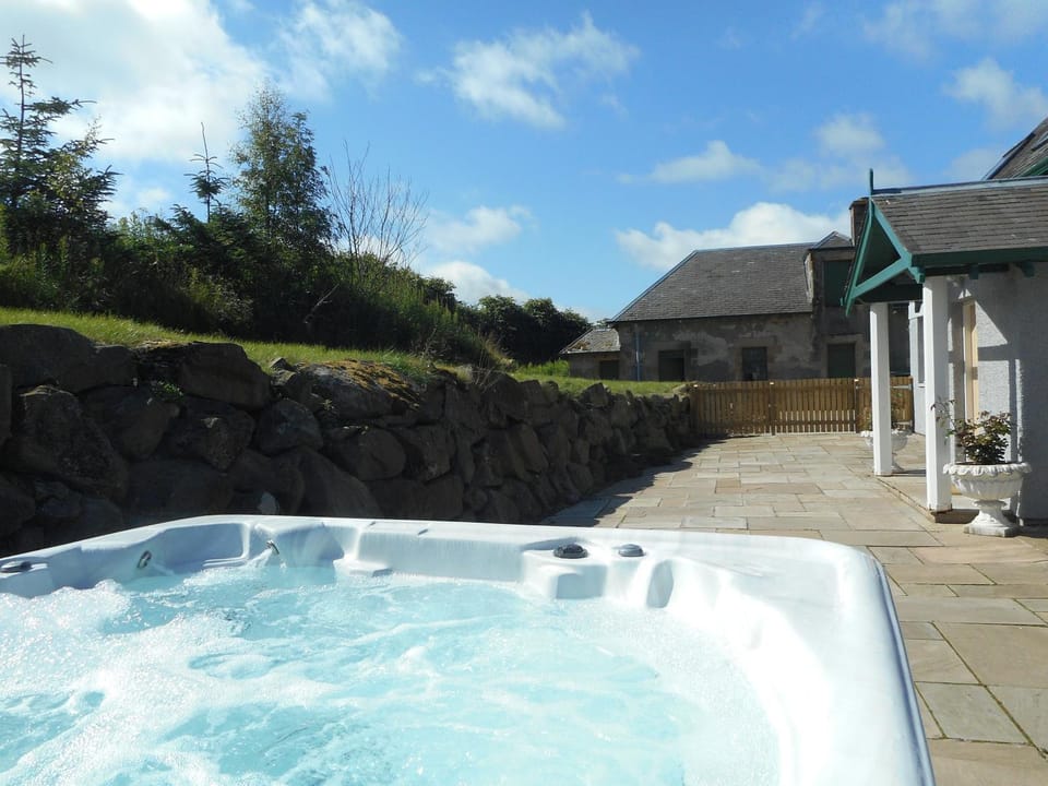 Property building, Patio, Natural landscape, Hot Tub