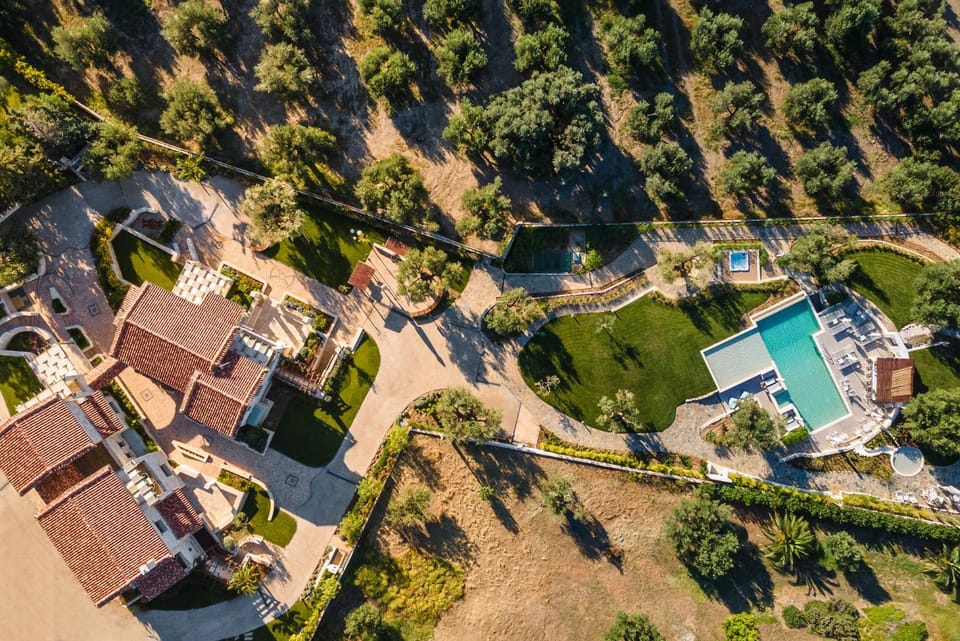 Property building, Natural landscape, Bird's eye view, Garden view