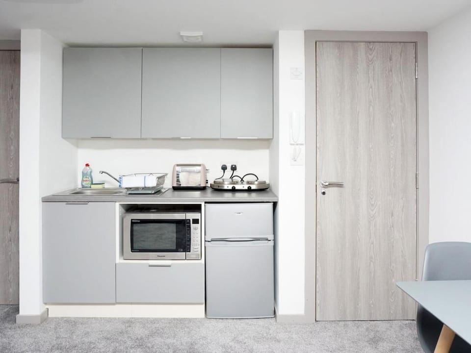 Kitchen or kitchenette, oven, stove