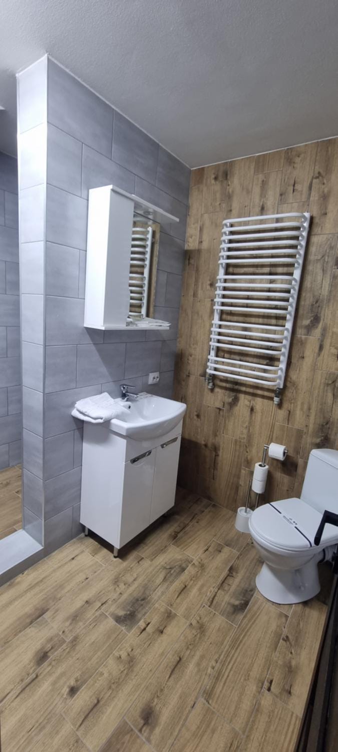 Toilet, towels