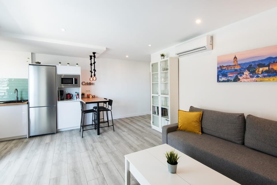 Living room, Dining area, stove, toaster, air conditioner