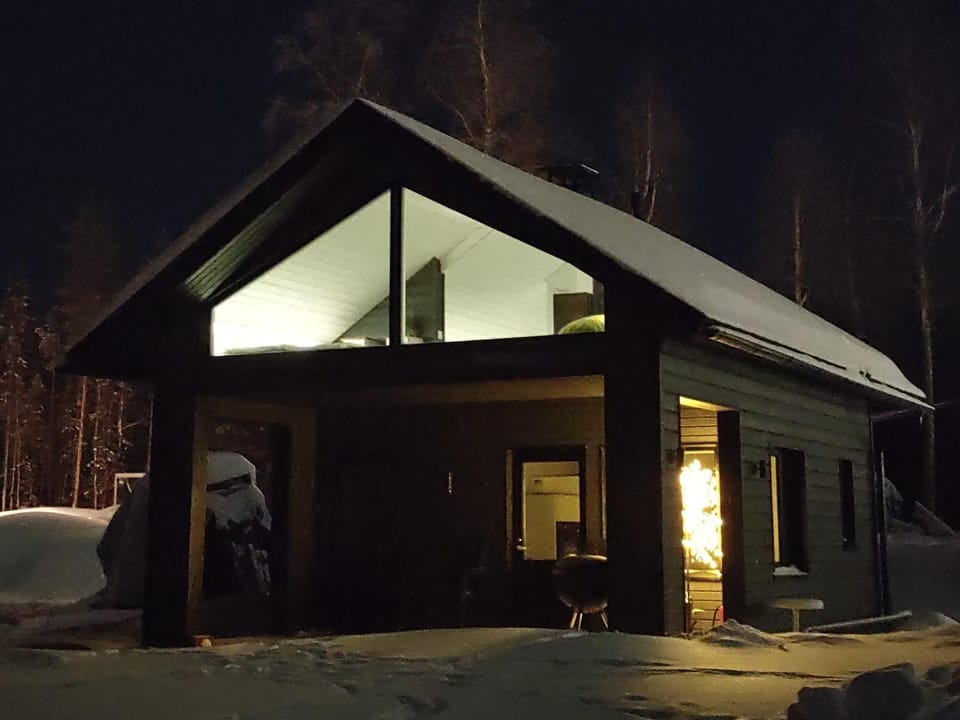 Property building, Night, Winter