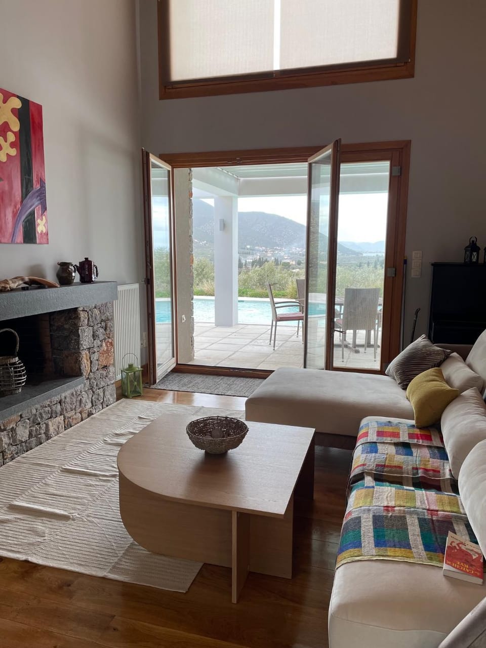 Natural landscape, Living room, Seating area, Swimming pool