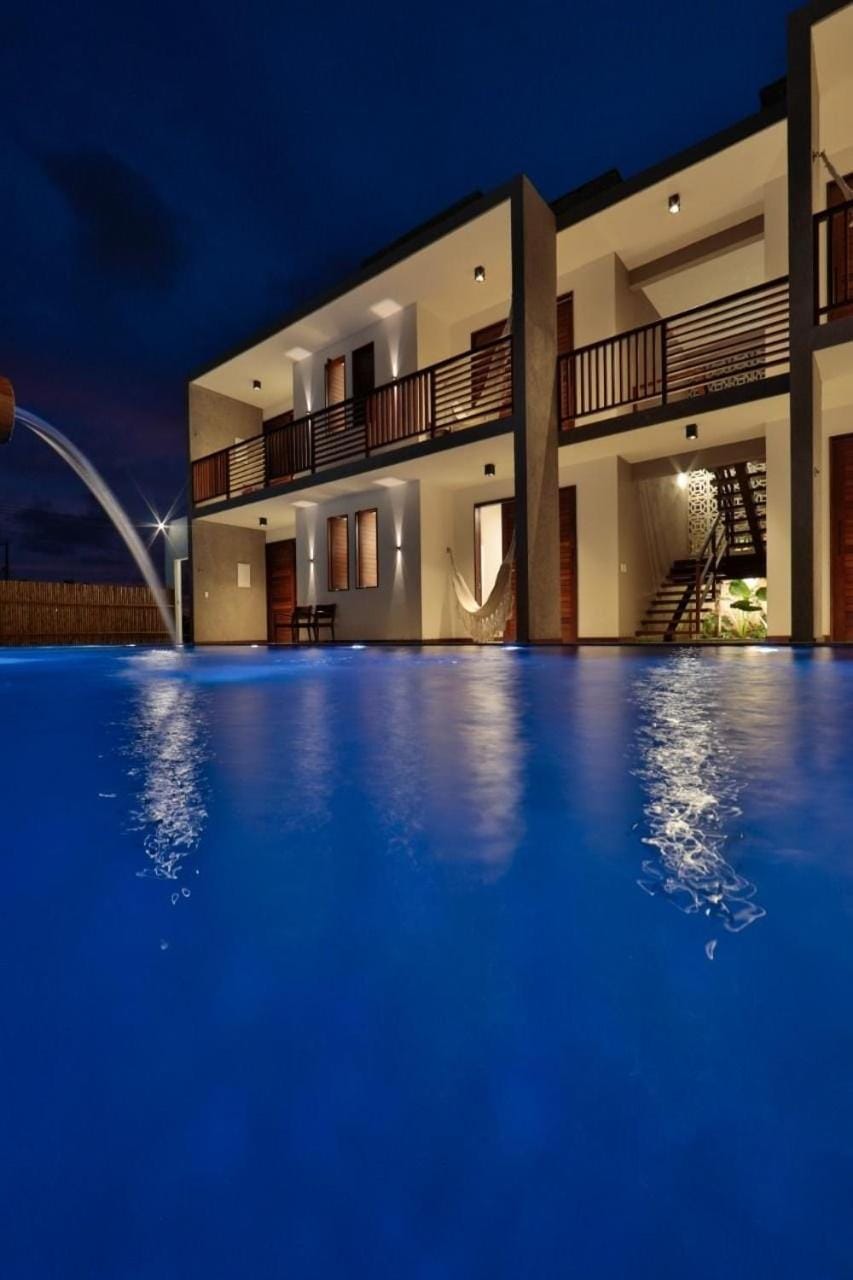 Property building, Night, Pool view, Swimming pool