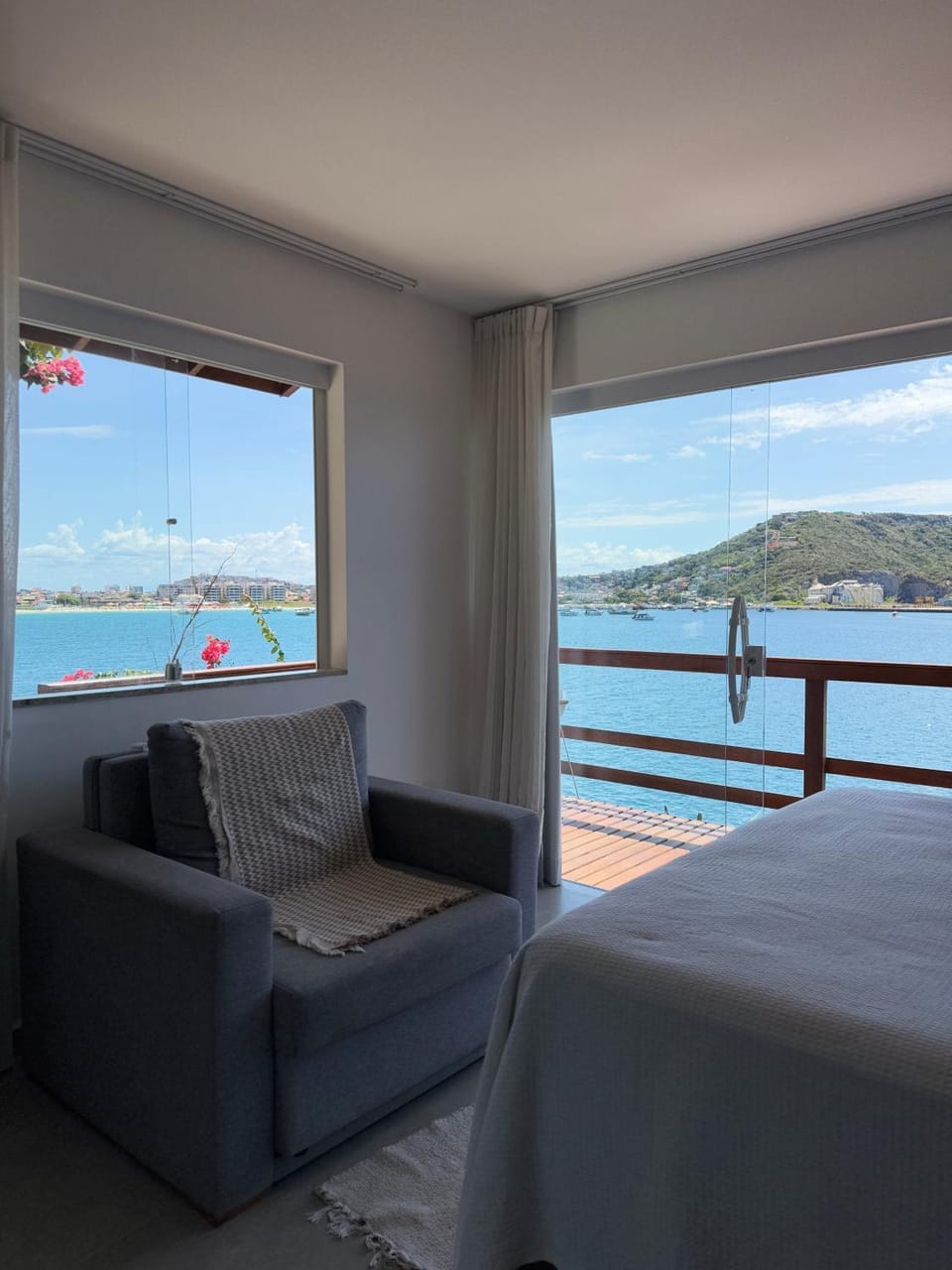 Natural landscape, View (from property/room), Bedroom, Sea view