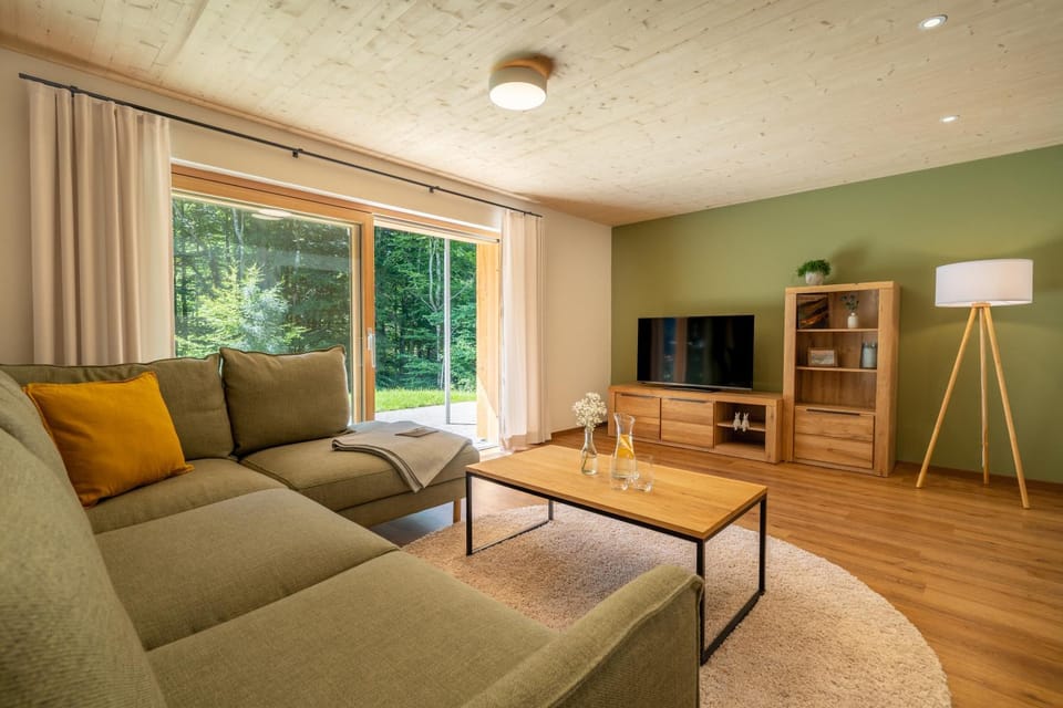 Summer, TV and multimedia, View (from property/room), Balcony/Terrace, Living room, Seating area, Garden view