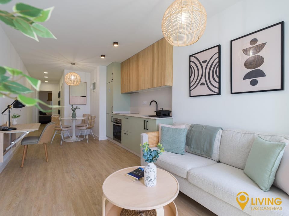 Living room, kitchen