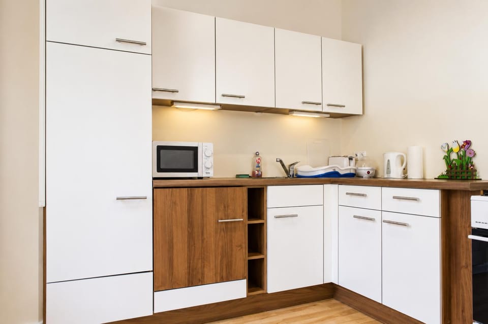 Coffee/tea facilities, Kitchen or kitchenette, oven