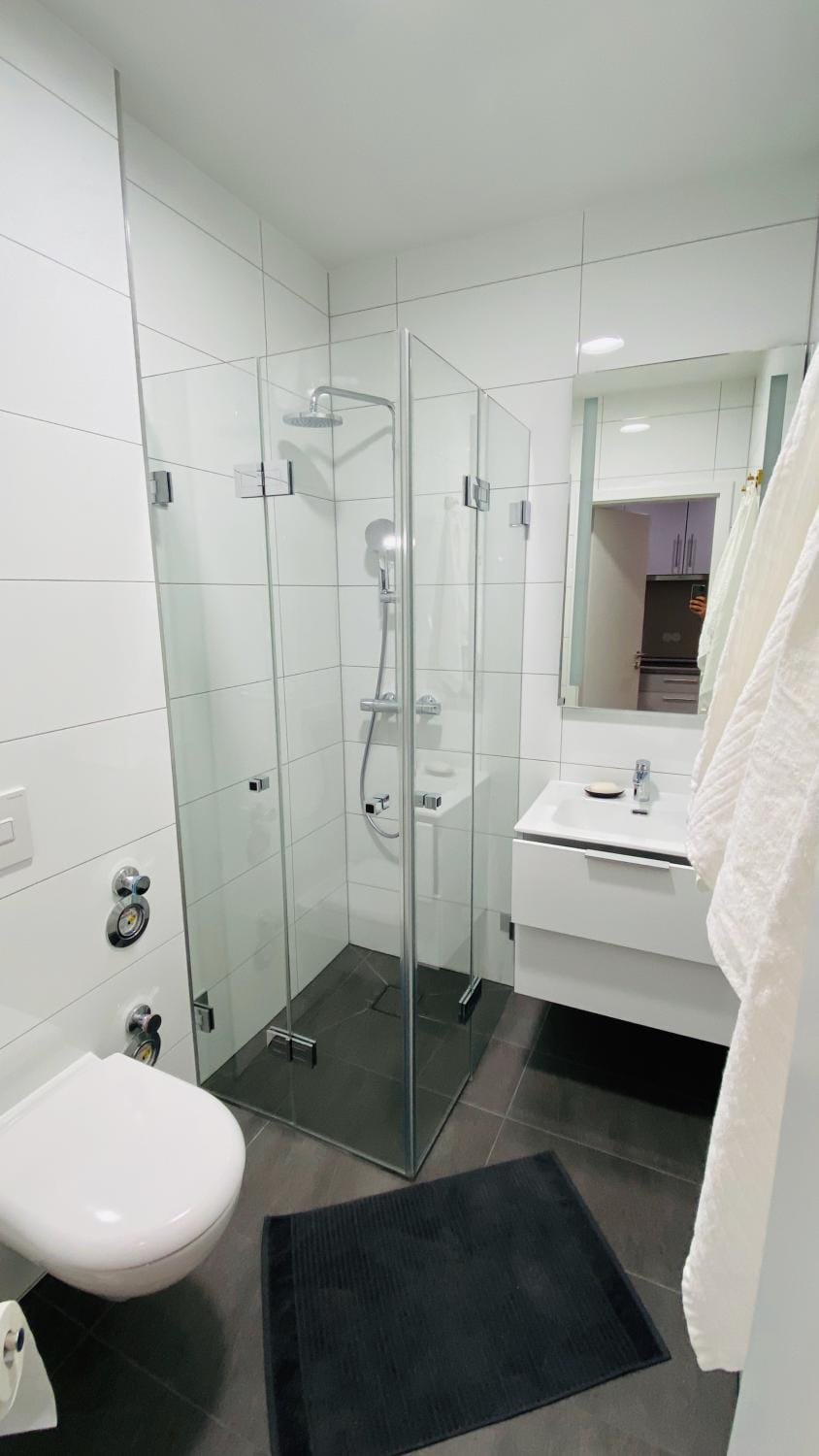 Shower, Toilet, Bathroom, towels