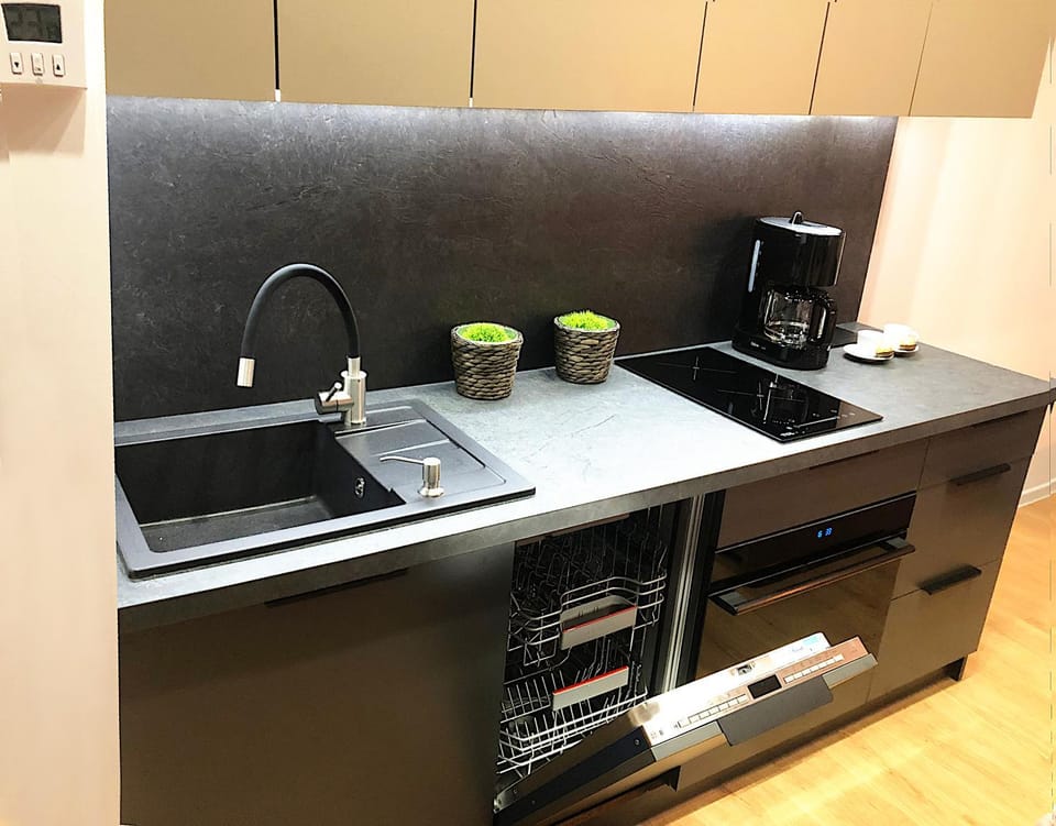 Coffee/tea facilities, Kitchen or kitchenette, minibar, stove