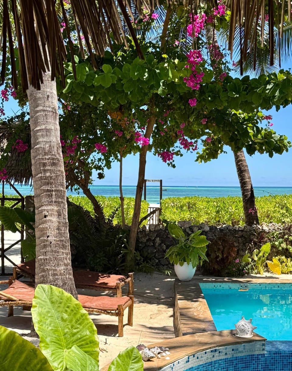 Patio, Spring, Day, Natural landscape, Garden, Garden view, Pool view, Sea view, Swimming pool, sunbed