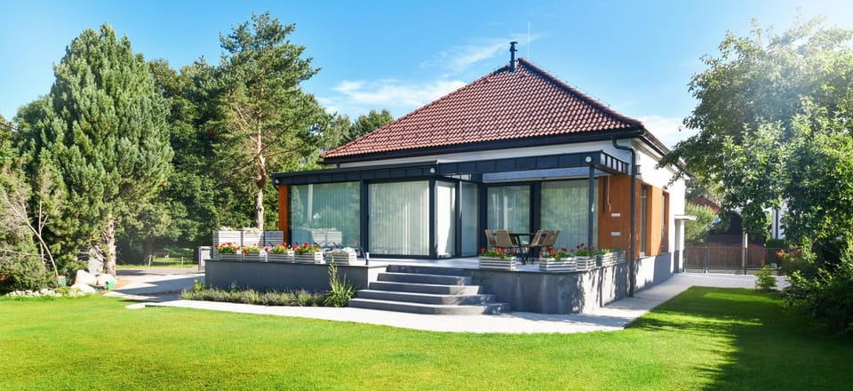 Property building, Spring, Natural landscape, Garden, Garden view